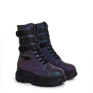 MAD HUSTLE POCKET COMBAT BOOTS - REFLECTIVE